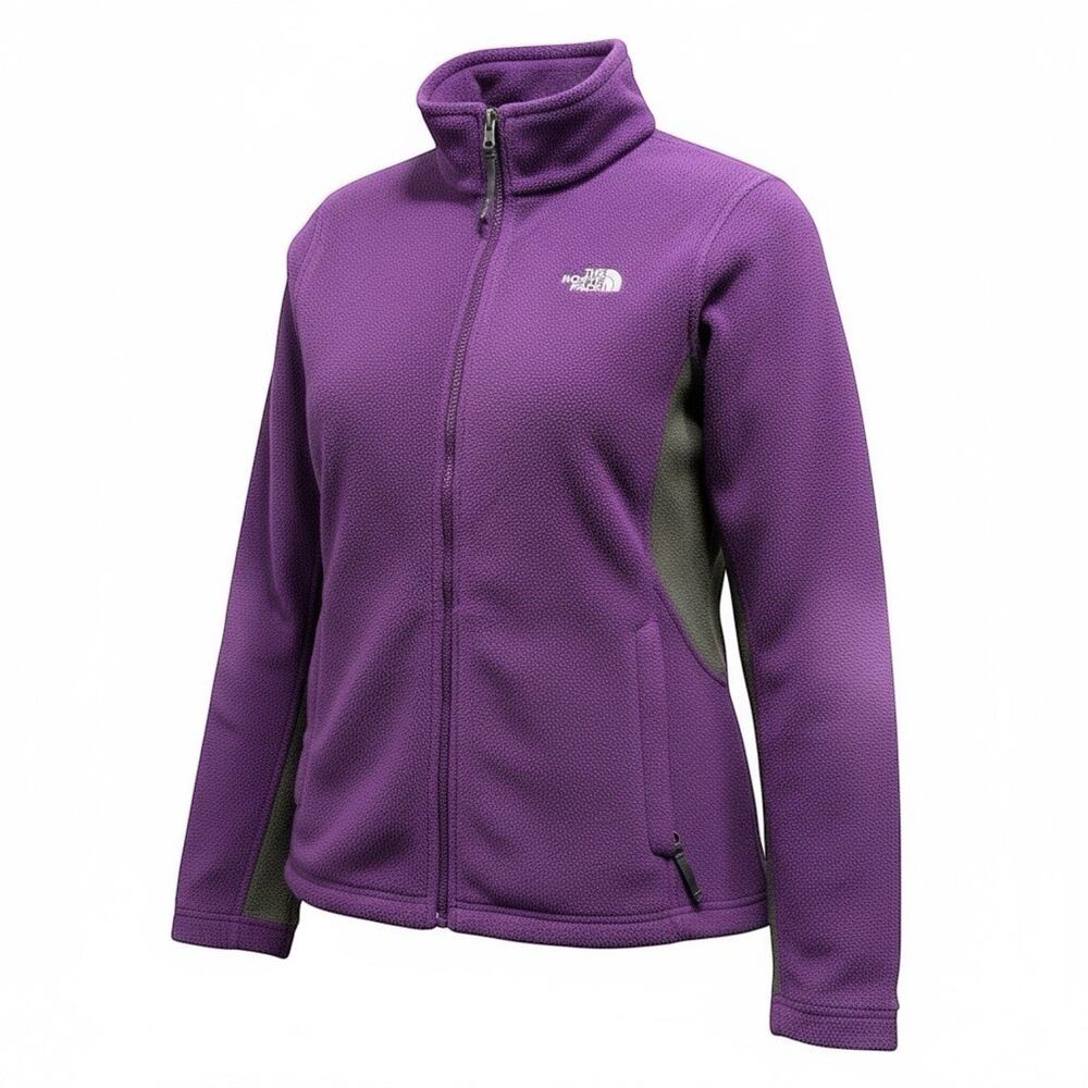 The North Face Girls Purple & Gray Fleece Base Layer Full Zip Jacket Size XL(18)